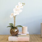 Arranjo De Orquídea Branca De Silicone No Vaso De Vidro | For